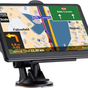 GPS Navigation for Car, Latest 2025 Map,7 inch Touch Screen Real Voice Spoken Turn-by-Turn Direction Reminding Navigation System for Cars, Vehicle GPS Satellite Navigator with(Free Lifetime Updates)